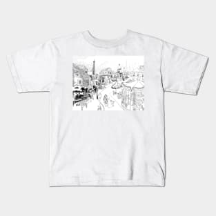 Madeline Paris street Scene Black and white Kids T-Shirt